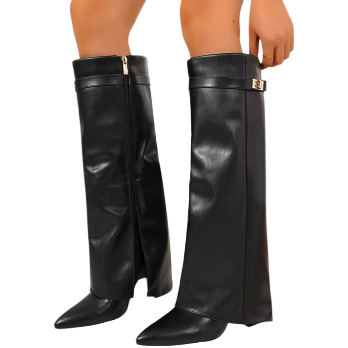 Velaria | Botas de Caña Alta de Efecto Piel